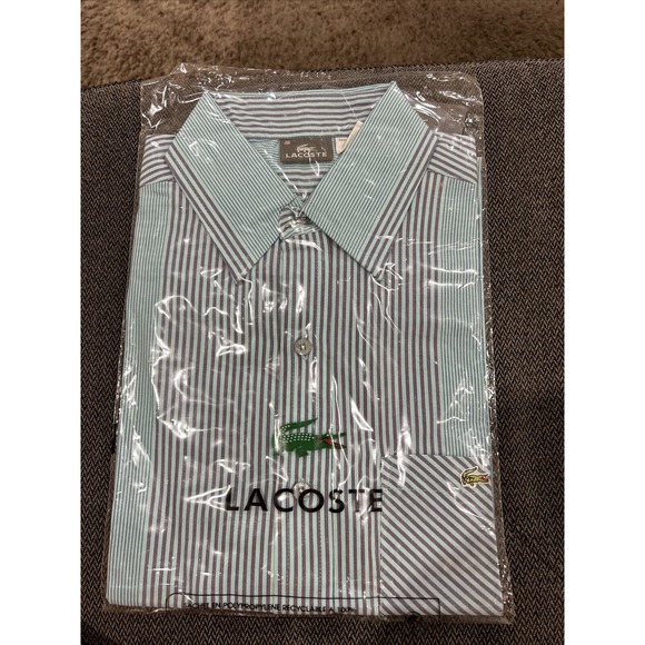 Lacoste Short Sleeve Button Down Men’s Dress Shirt With Pocket Size 40 NWT! - Picture 1 of 3